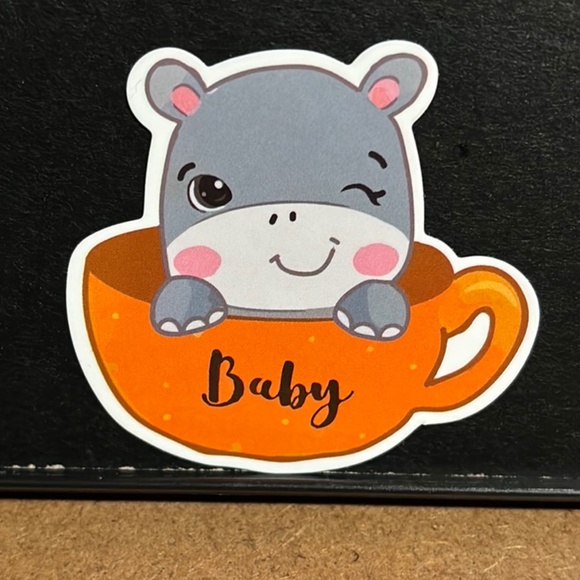 CARTOON HIPPO STICKER - Picture 1 of 1